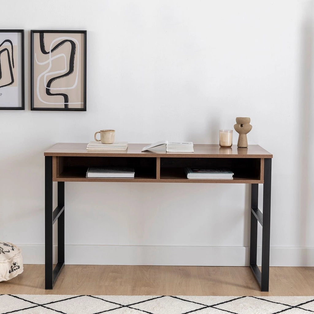 Samo, Scrivania 3 Ripiani, 120x60x75h cm Marrone Noce