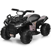 Quad elettrico per bambini 44 x 66 x 42 cm con musica stile fuoristrada e 4 ruote in plastica nera antiscivolo 20_0020836