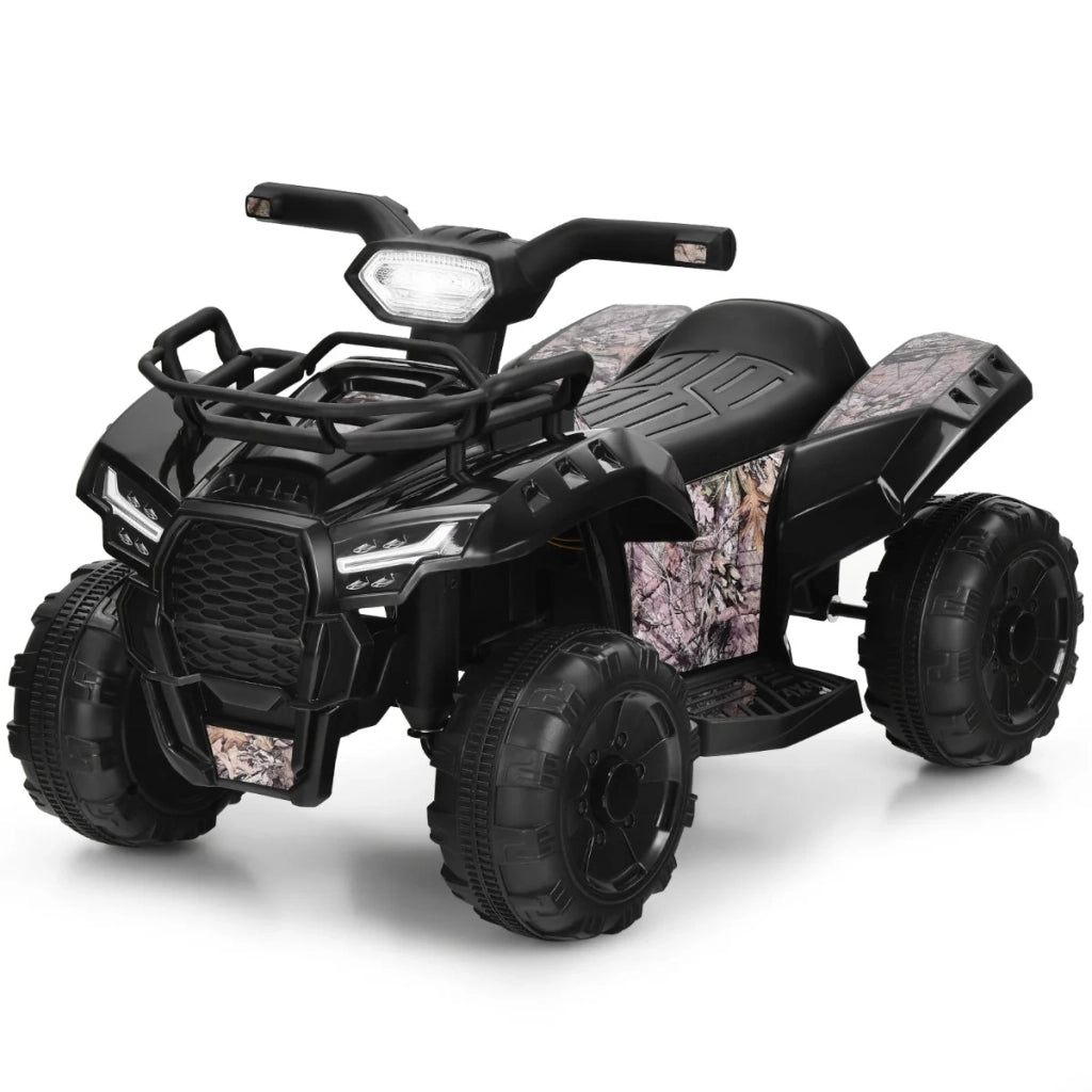 Quad elettrico per bambini 44 x 66 x 42 cm con musica stile fuoristrada e 4 ruote in plastica nera antiscivolo 20_0020836