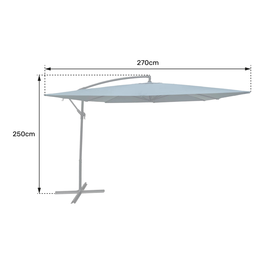 Parasole offset MOLOKAI quadrato 2,7x2,7m beige