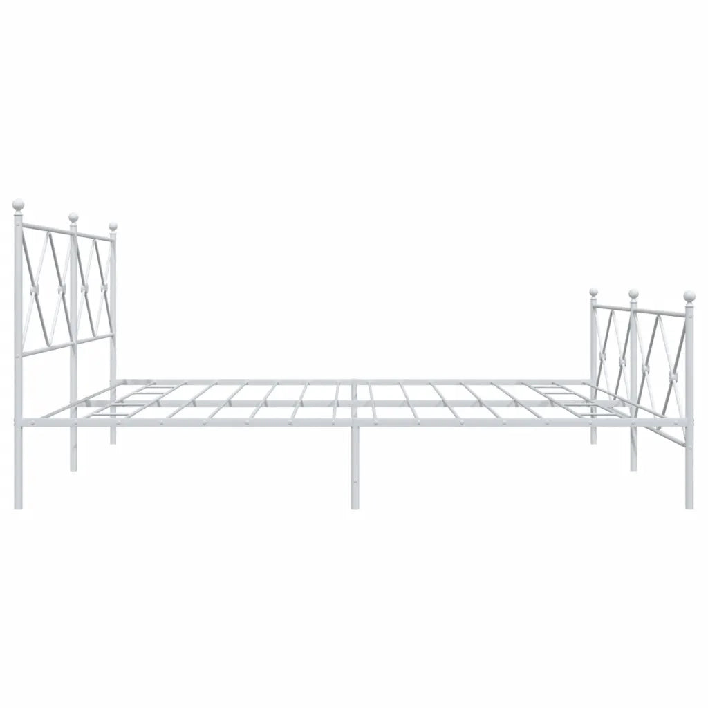 Giroletto con Testiera e Pediera-Struttura Letto Metallo Bianco 193x203 cm 726537