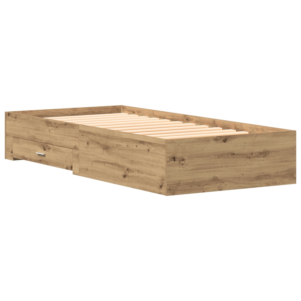 Struttura Letto  Artisan Rovere 90x190 cm Legno Ingegnerizzato
