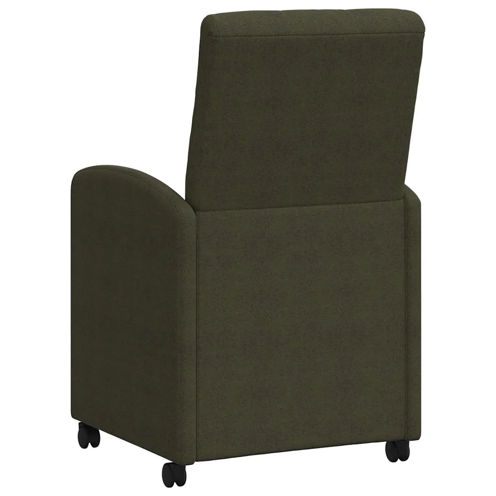 Sedie da Pranzo con Ruote 2 pz | Sedie da cucina Verde militare 58 x 67 x 97 cm