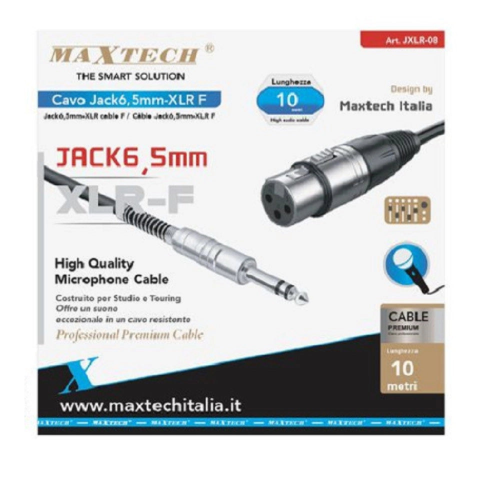 Trade Shop - Cavo Jack 6.5mm A Xlr Femmina Audio Prolunga Per Microfono Da 10 Metri Jxlr-08 -