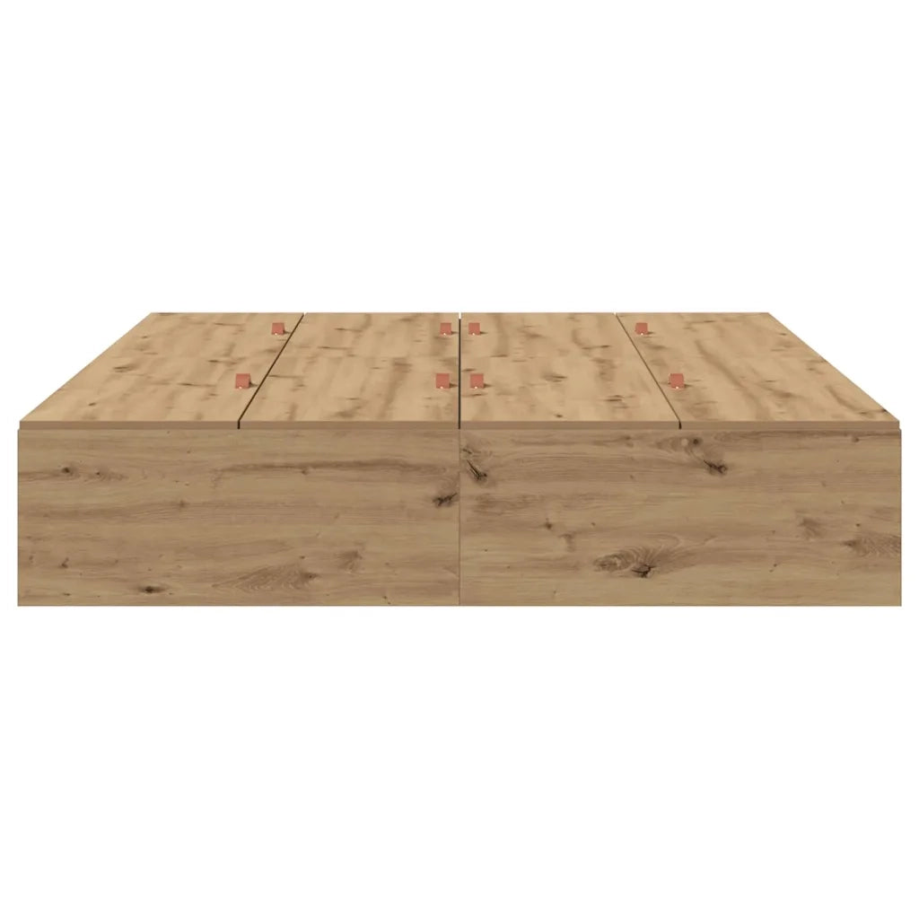 Struttura letto con contenitore Rovere artigianale 150 x 200 cm 3335388