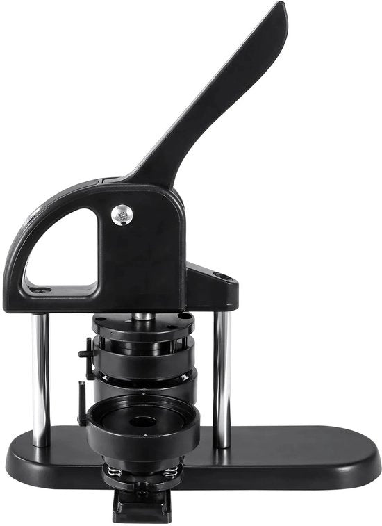 Fabbricatore di Bottoni 3 in 1 - 25/32/58mm Matrici - 100 Coperture e Film Transparente per Ogni Misura - Manico Semplice per Ridurre i Tempi di Lavoro - Materiale in Plastica e ABS, Nero + Arancione