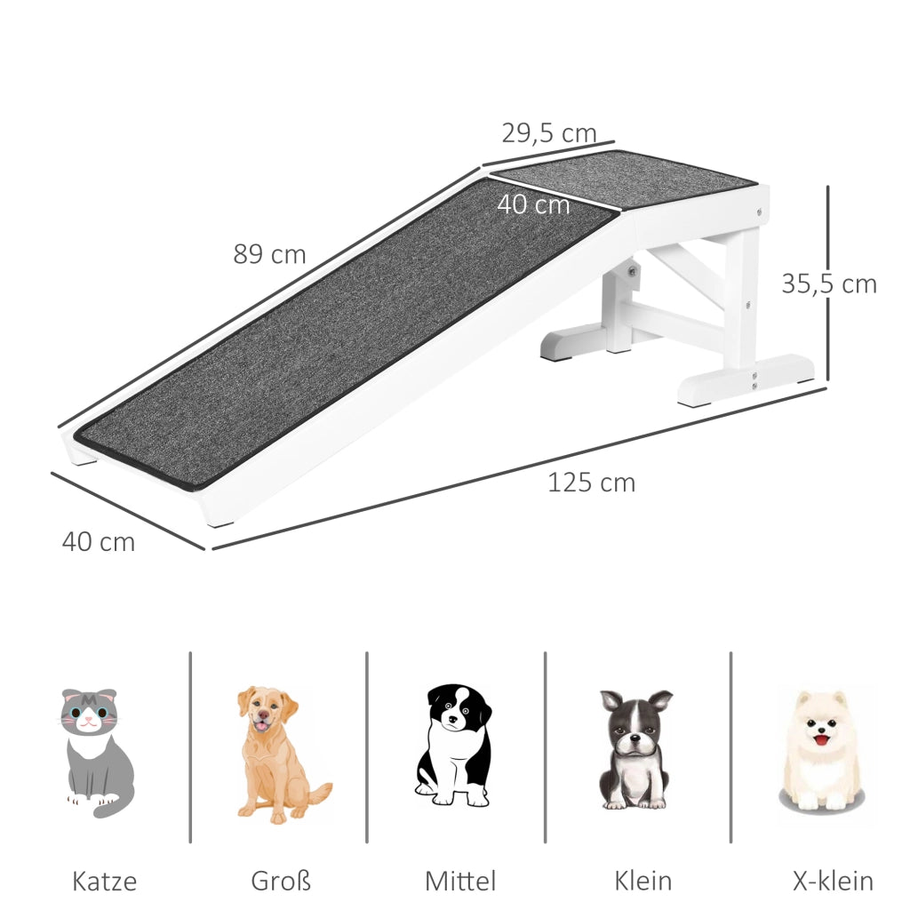 Rampa per Animali Domestici ¨C Minimal ¨C 125x40x35.5cm Legno Pino