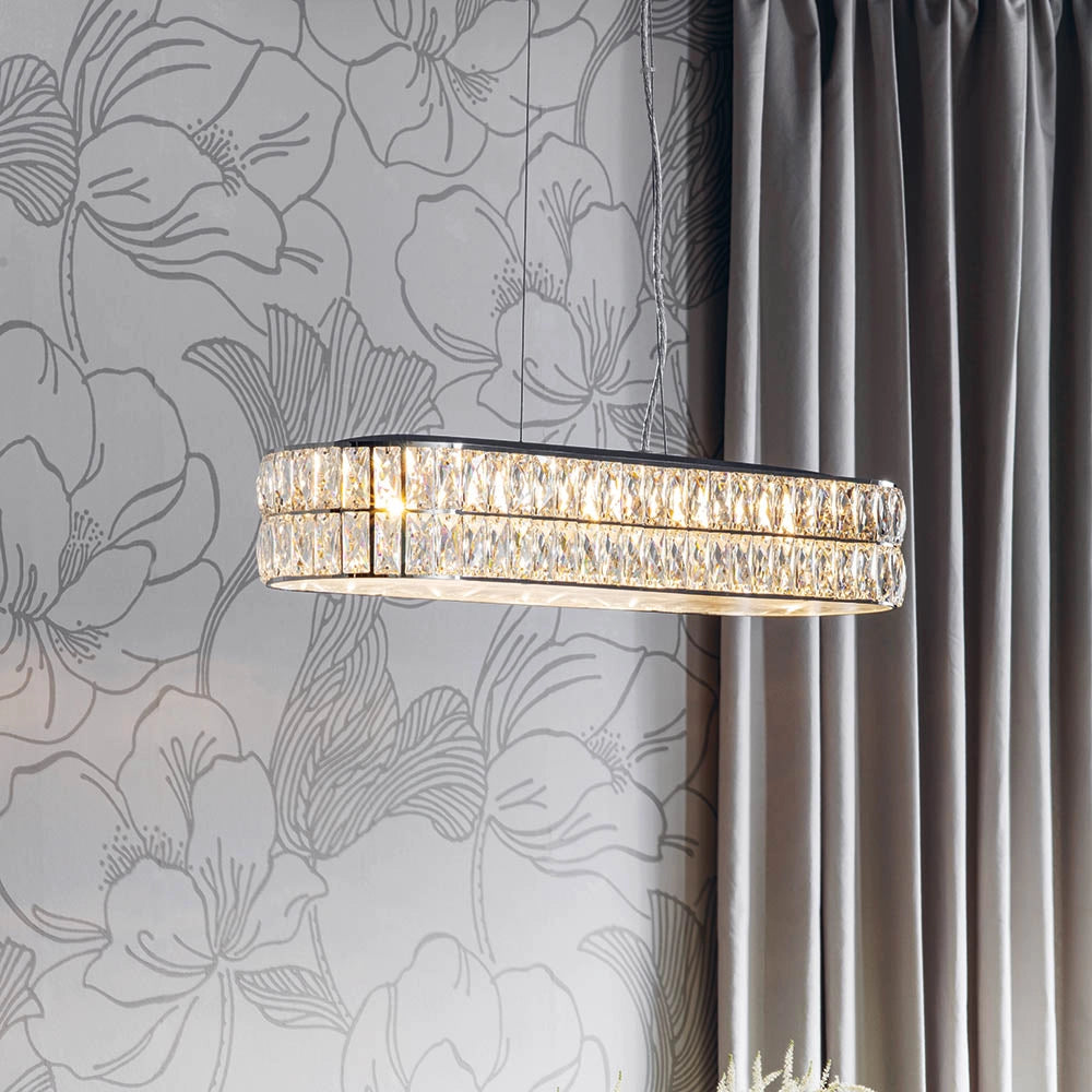 Lampadario sospensione Verina cristallo cromo LED 26W
