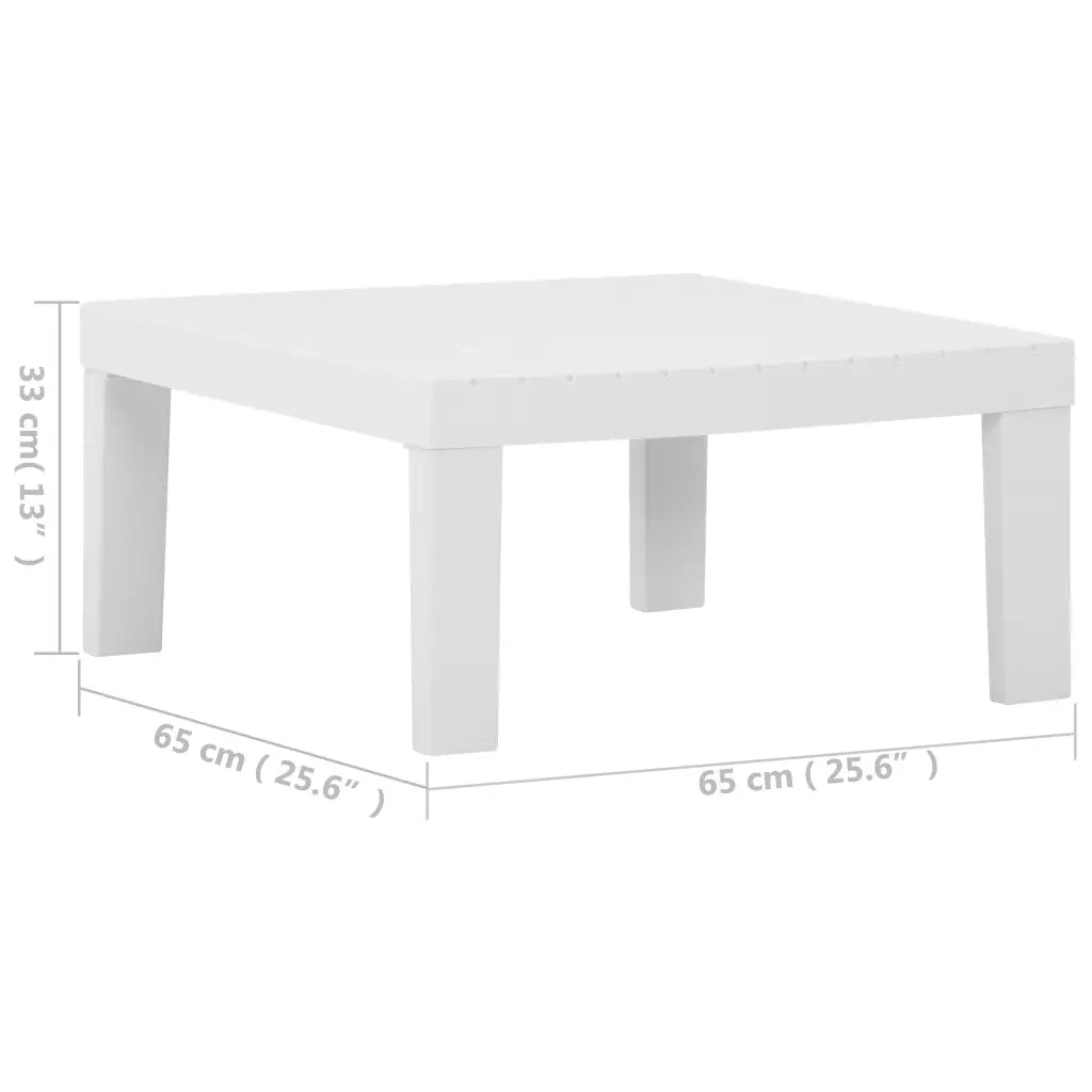 Tavolino da Salotto per Giardino in Plastica Bianco cod mxl 58306