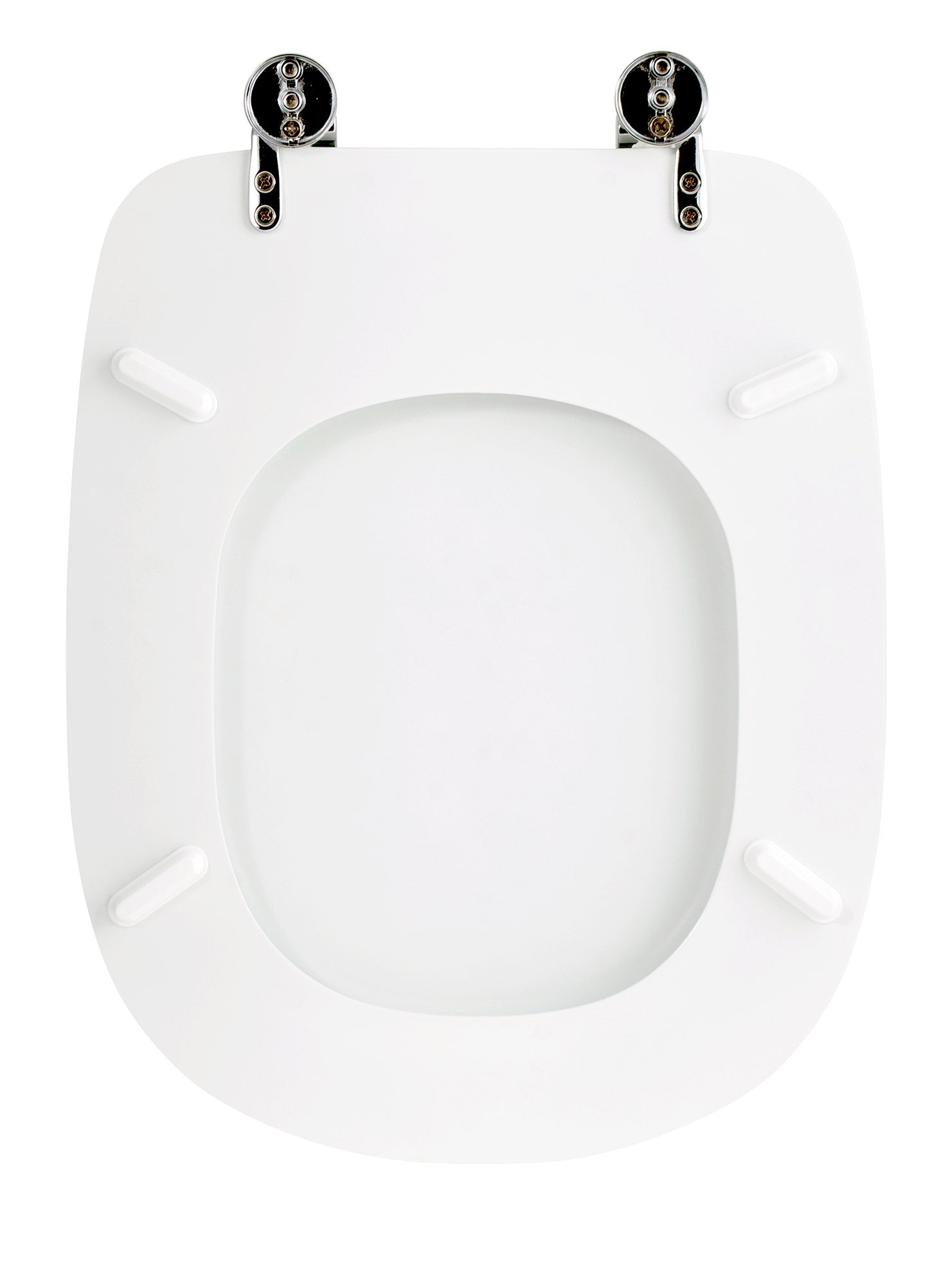 Copriwater Universale 35,5x43,3 cm in MDF Cerniere in Metallo Cromato Tesi Bianco Lucido