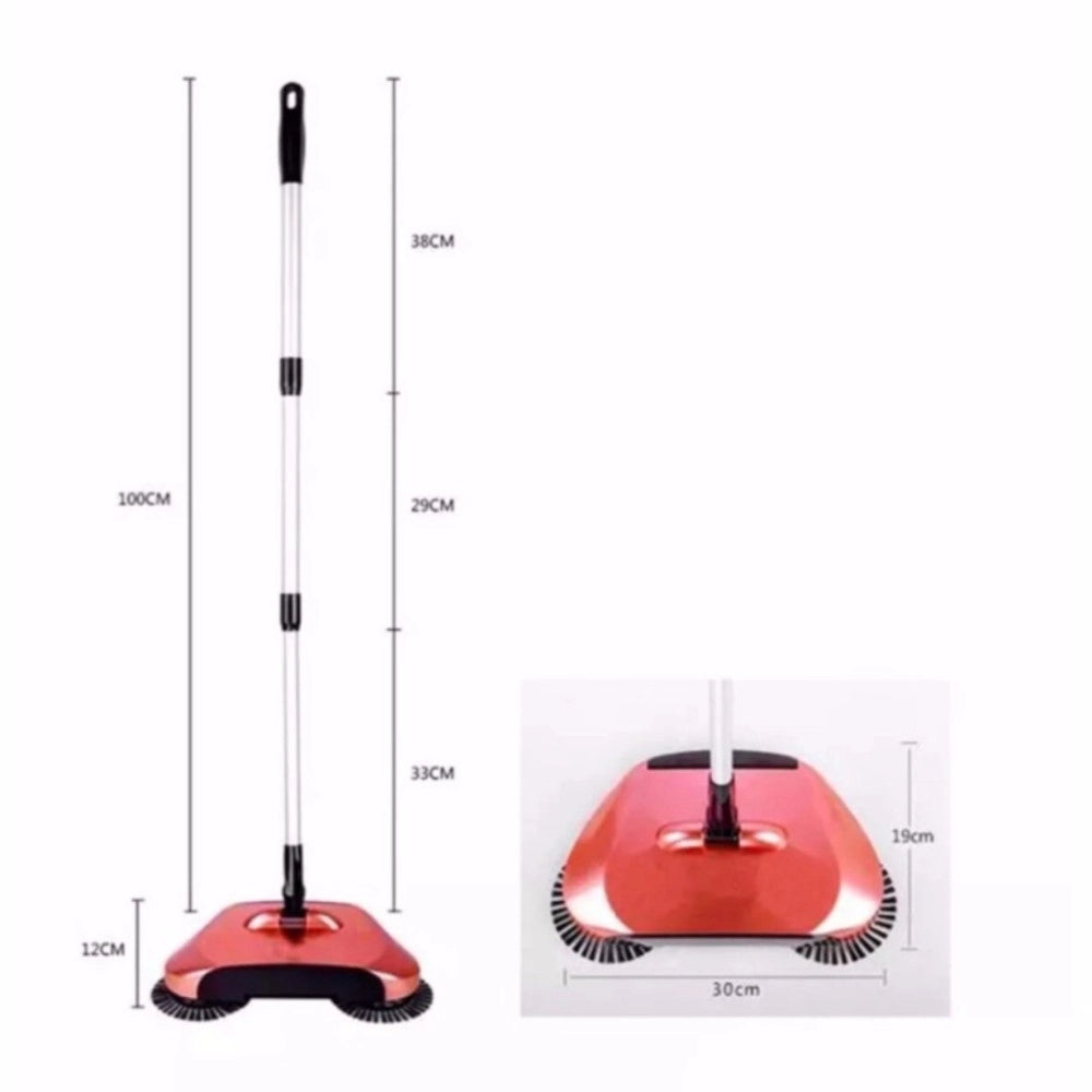 Trade Shop - Scopa Rotante 360° Con Setole Rotanti Microfibra Aspirapolvere Sweep Drag Spazza -