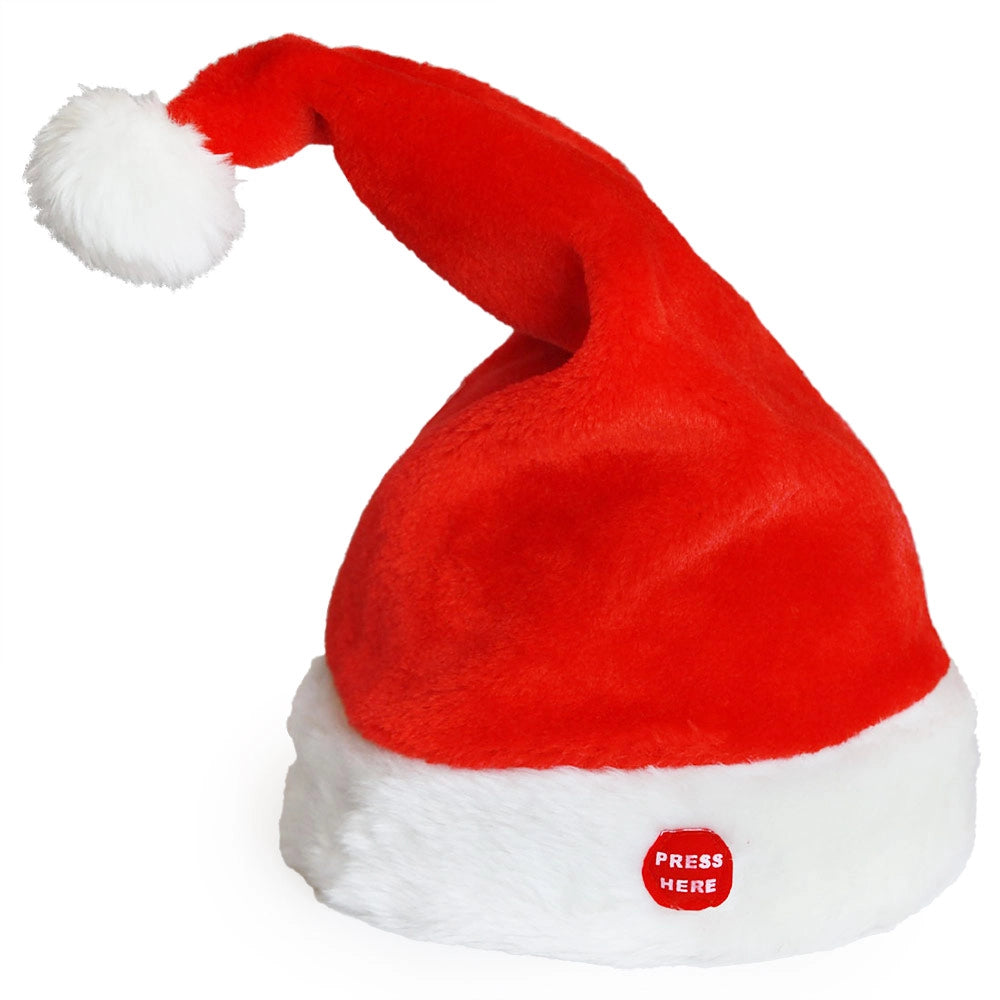 Cappello da Babbo Natale che Canta e Balla a Batteria 39 cm x Ø 22 cm [lux.pro]