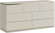 Cassettiera per camera da letto Linette, Cachemire, 139.8 x 70 cm con 7 cassetti, Meccanismo push-to-open per un'apertura silenziosa