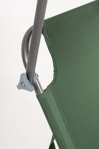 Set 4 Lettini Prendisole da Giardino 55x185x70 cm in Tessuto Poliestere con Tettuccio Orisano Verde