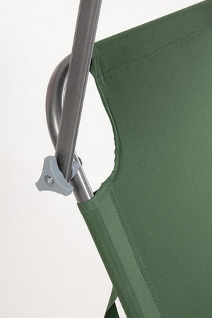 Set 4 Lettini Prendisole da Giardino 55x185x70 cm in Tessuto Poliestere con Tettuccio Orisano Verde