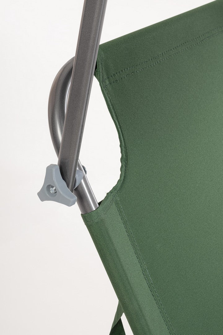 Set 4 Lettini Prendisole da Giardino 55x185x70 cm in Tessuto Poliestere con Tettuccio Orisano Verde