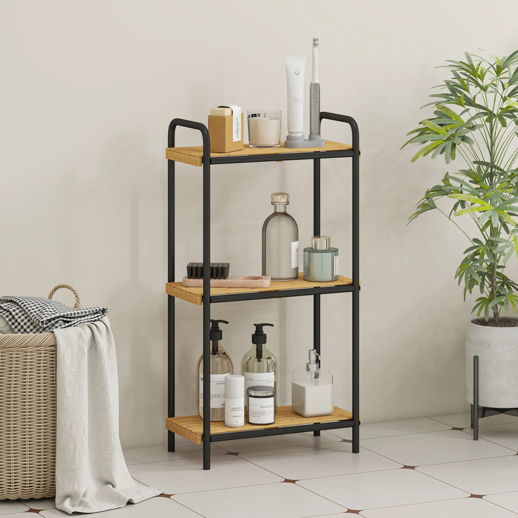 Ripiano Bagno Bamb¨´ 3 Ripiani Aperto ¨C zephmum ¨C 41.5x21.5x77.5 cm