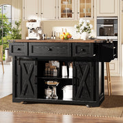 CARRELLO CUCINA con piano estraibile 120.2x45.3x91.5 cm Nero MDF