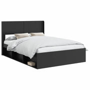 Letto matrimoniale | Letto per adulti | Struttura del letto con stoccaggio e testata Nero 120 x 190 cm