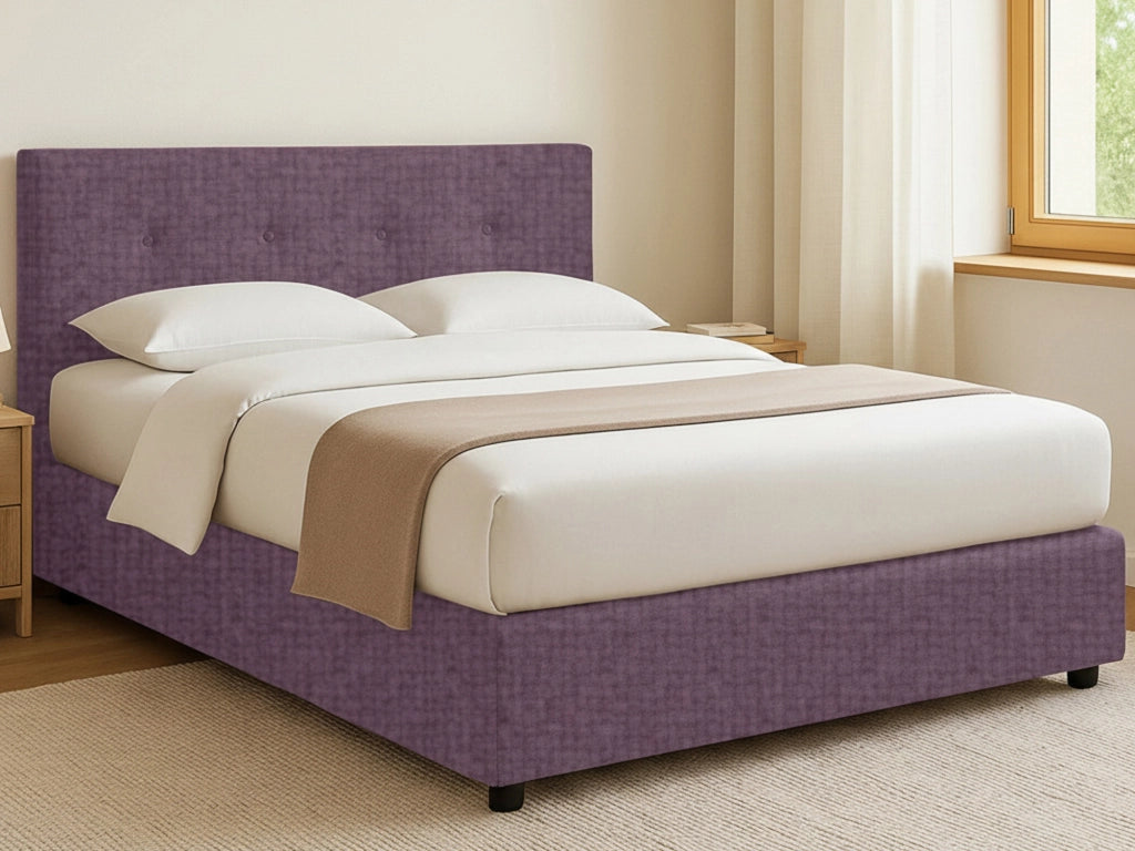 Bolton, Letto Piazza e Mezza Sfoderabile Made in Italy, Viola Lilla