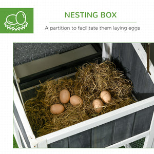 Pollaio Gabbia per Galline da Esterno 161,5x62,5x115 cm in Legno Grigio