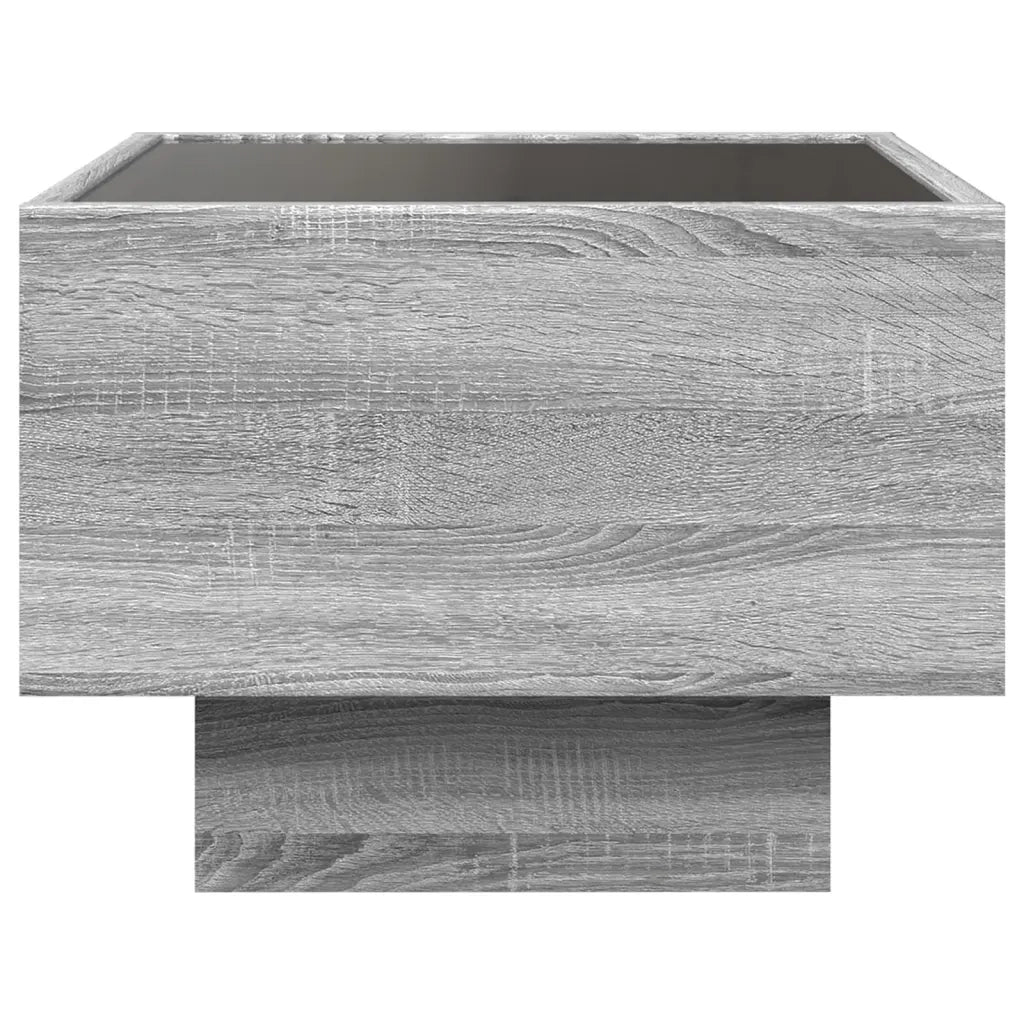 Comodino | Armadio da Notte | Mobiletto da notte con LED Infinity Rovere Sonoma 40x40x30 cm