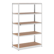 Ripiano per carichi pesanti 120 x 60 x 197 cm supporta 5 x 150 kg grigio robusto garage attrezzi officina 14_0005175