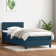 Giroletto a Molle con Materasso Blu Scuro 80x210 cm Velluto 3316285