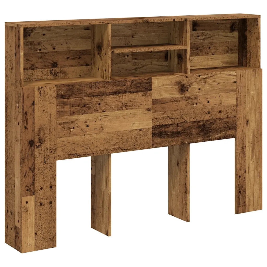 Testiera con Scomparti-Testata con Ripiani Legno Antico 140x19x103,5 cm