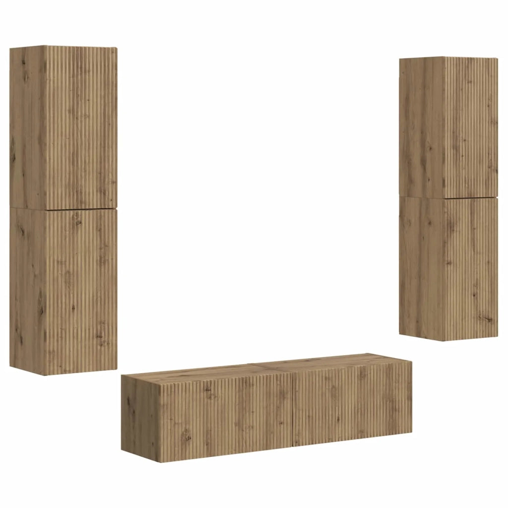 Set mobile TV 6 pcs Rovere artigianale Legno multistrato 3409131