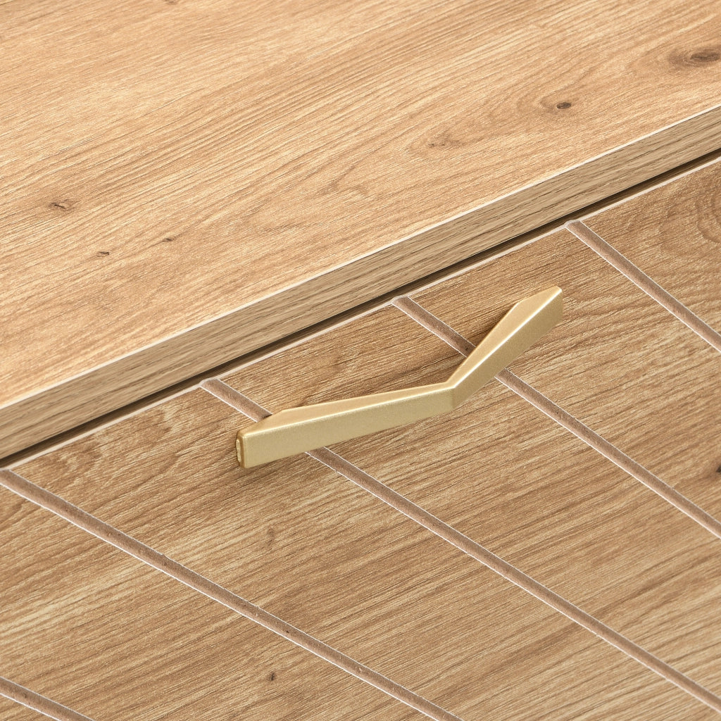 Scarpiera a Ribalta con 4 Ante e Piedini in Metallo; Stile Moderno; Ingresso; in MDF; Effetto Legno; 108;5×24×100 cm
