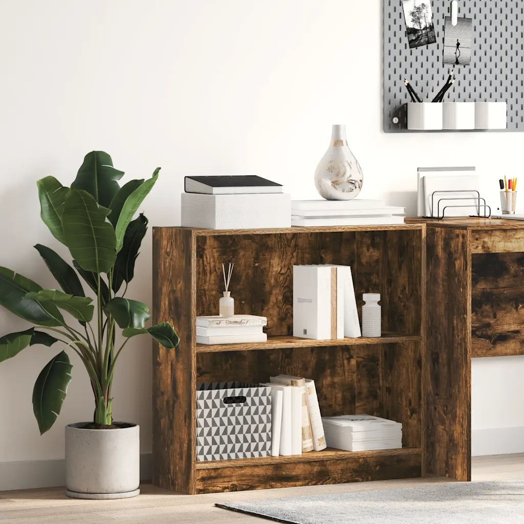 Libreria Rovere Fumo 80x24x76 cm in Legno Multistrato 857830