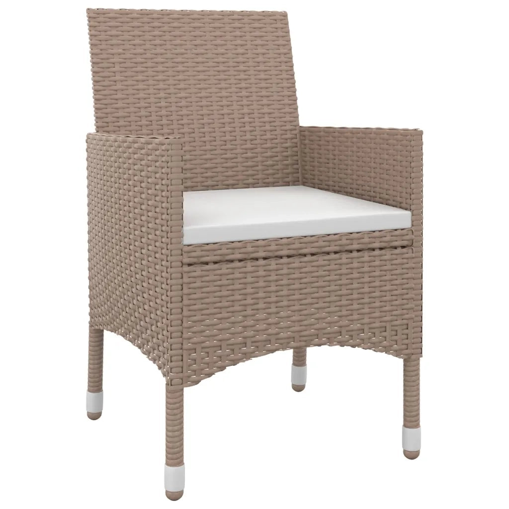 Set da Pranzo da Giardino 7 pz e Cuscini in Polyrattan e Vetro cod mxl 38802