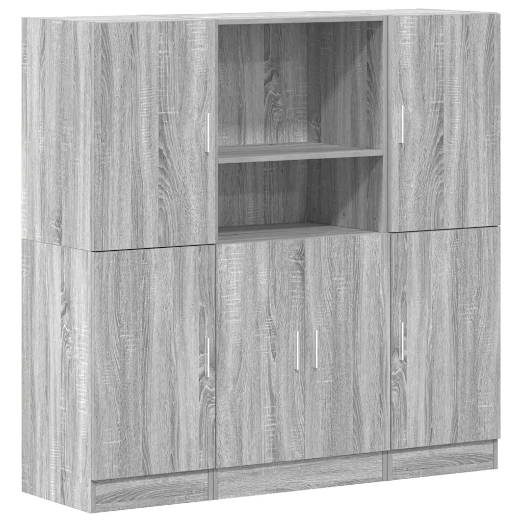 Set di Mobili da Cucina 3 pz Grigio Sonoma in Truciolato 3324156