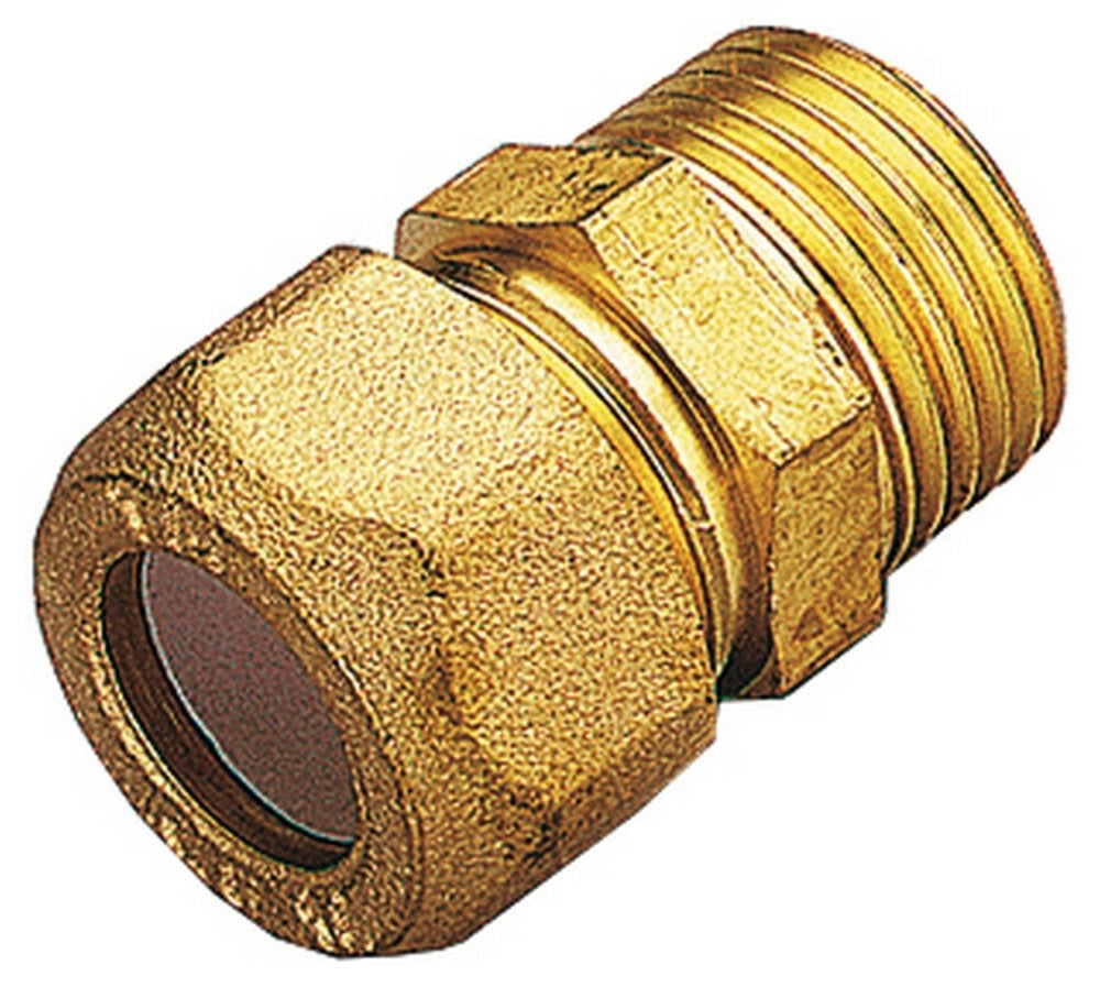 10pz raccordi ottone diritti bicono maschio gas 16x1/2 cod:ferx.26594