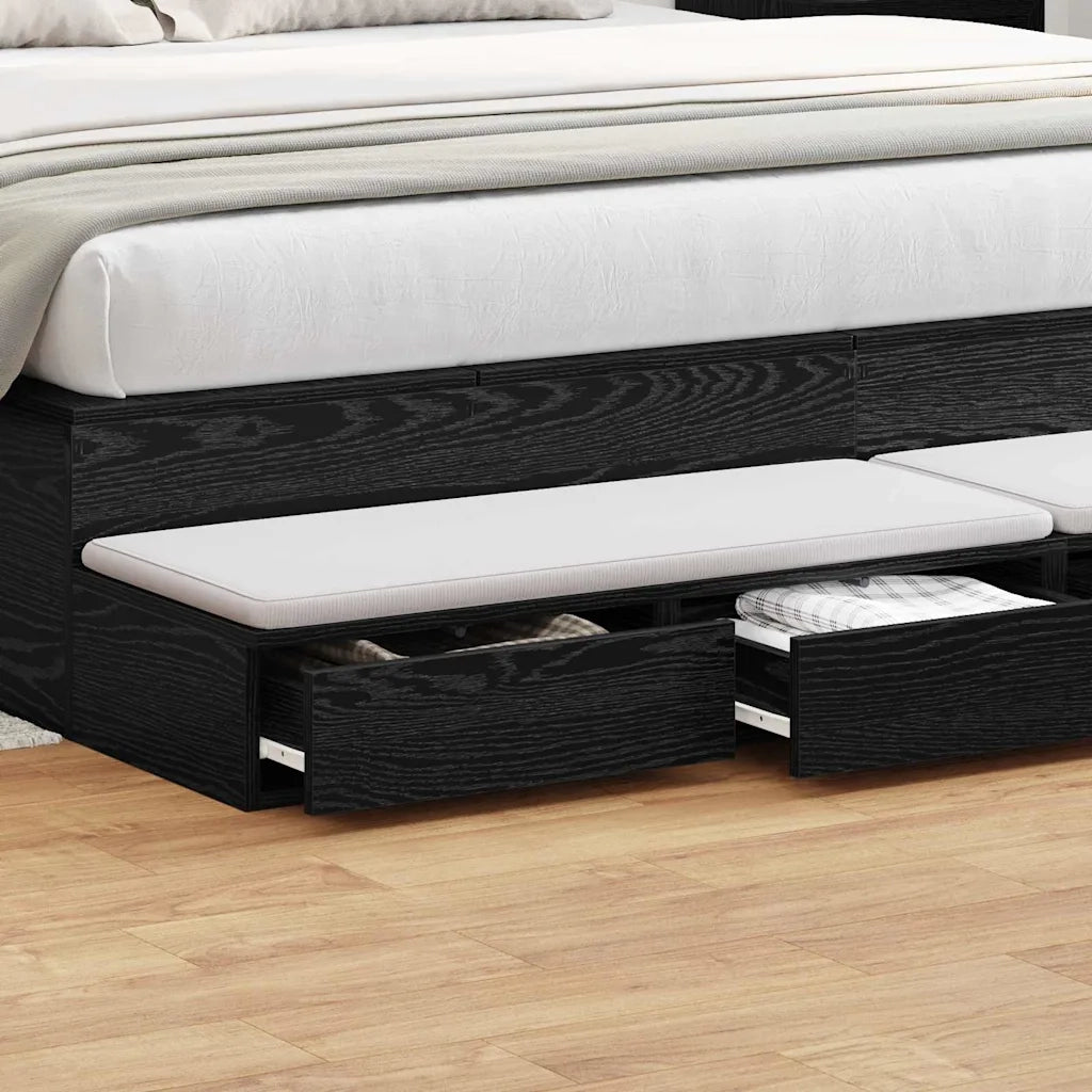 Cassetti per letto Rovere Nero 200 x 36,5 x 16,5 cm