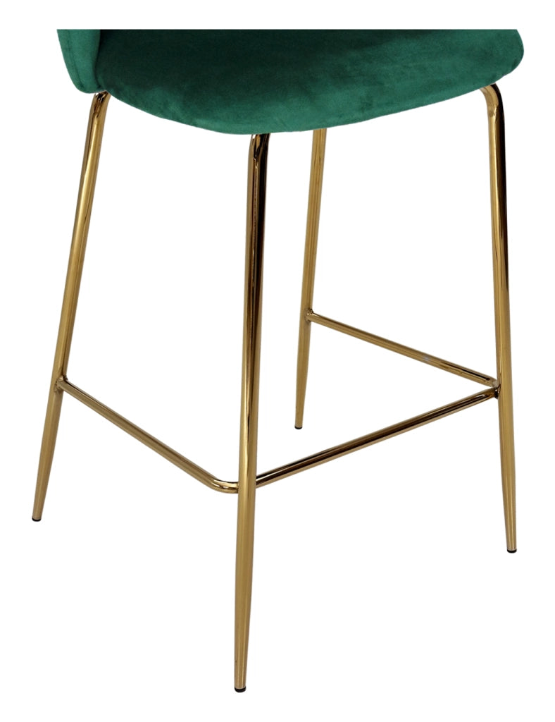 Sgabello cucina imbottito, sgabello alto velluto verde scuro - Nicole - SG30NIG