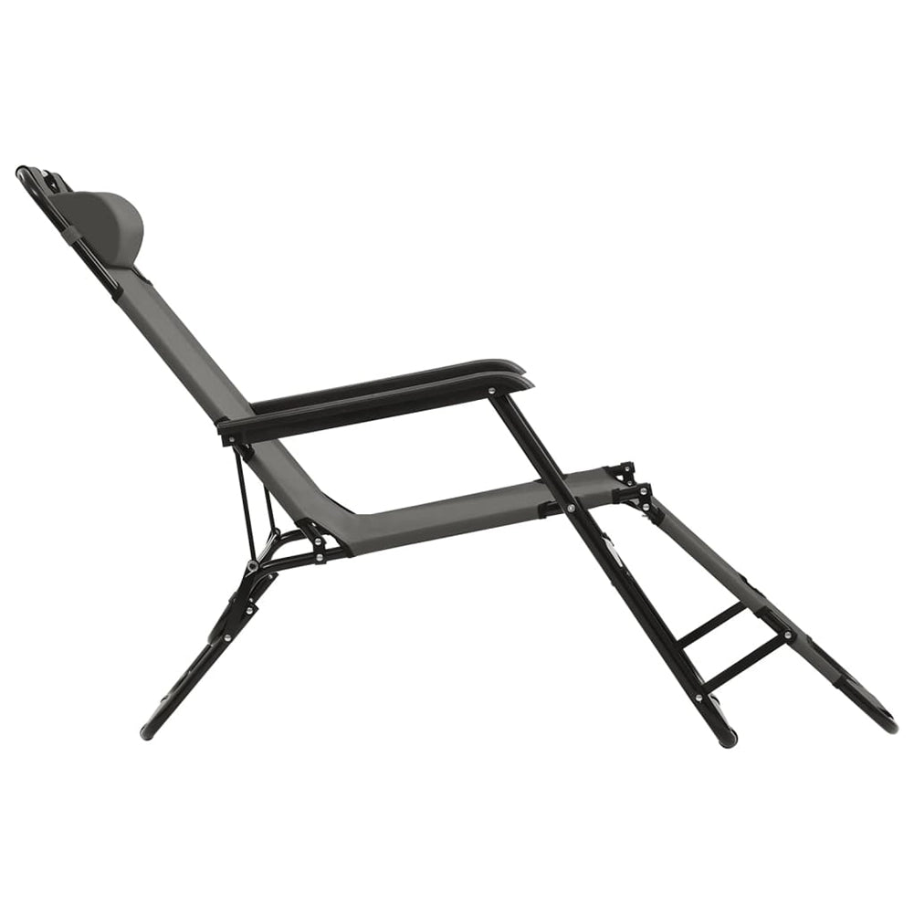 Sedia Poltrona Esterno Giardino Reclinabile a Lettino Prendisole Pieghevole Grey