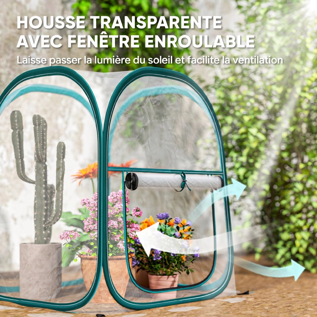 Mini Serra da Giardino Pop-Up ¨C Xylo ¨C PVC Trasparente 70x70x80cm per Esterno e Interno