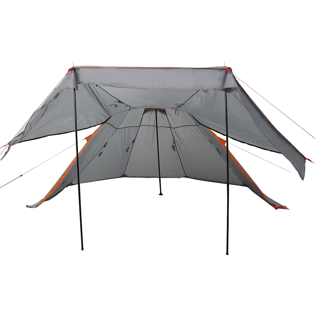 Tenda da Campeggio Tipi per 5 Persone-Tenda per Famiglie Grigia Impermeabile