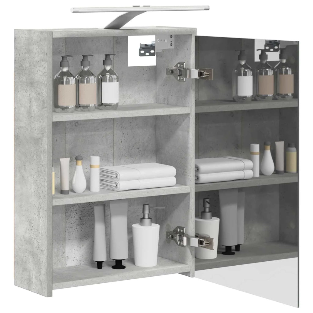 Mobiletto per specchio da bagno con lo scaffale Grigio cemento