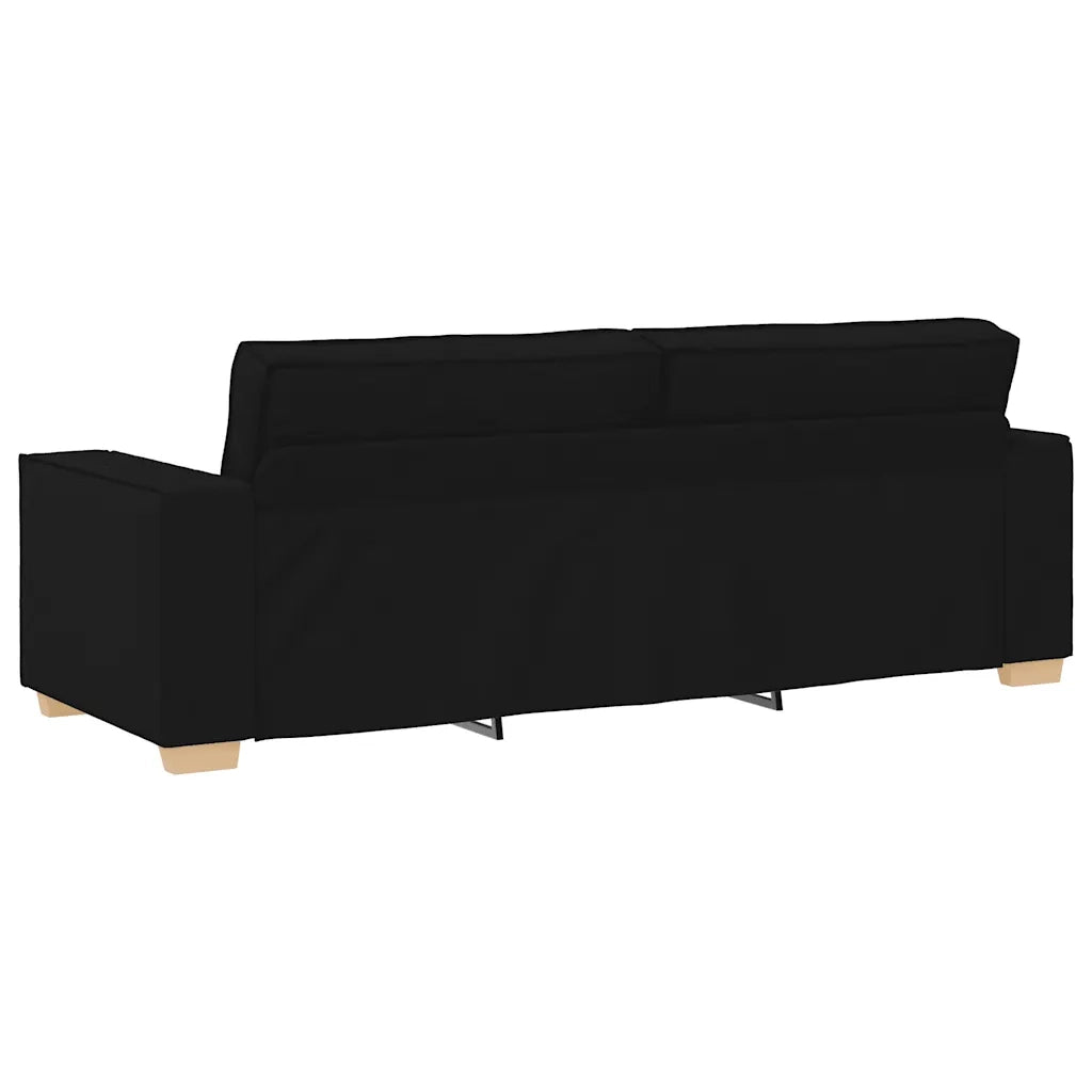 Set di Divani 2 pz con Cuscini Nero in Tessuto 3324693