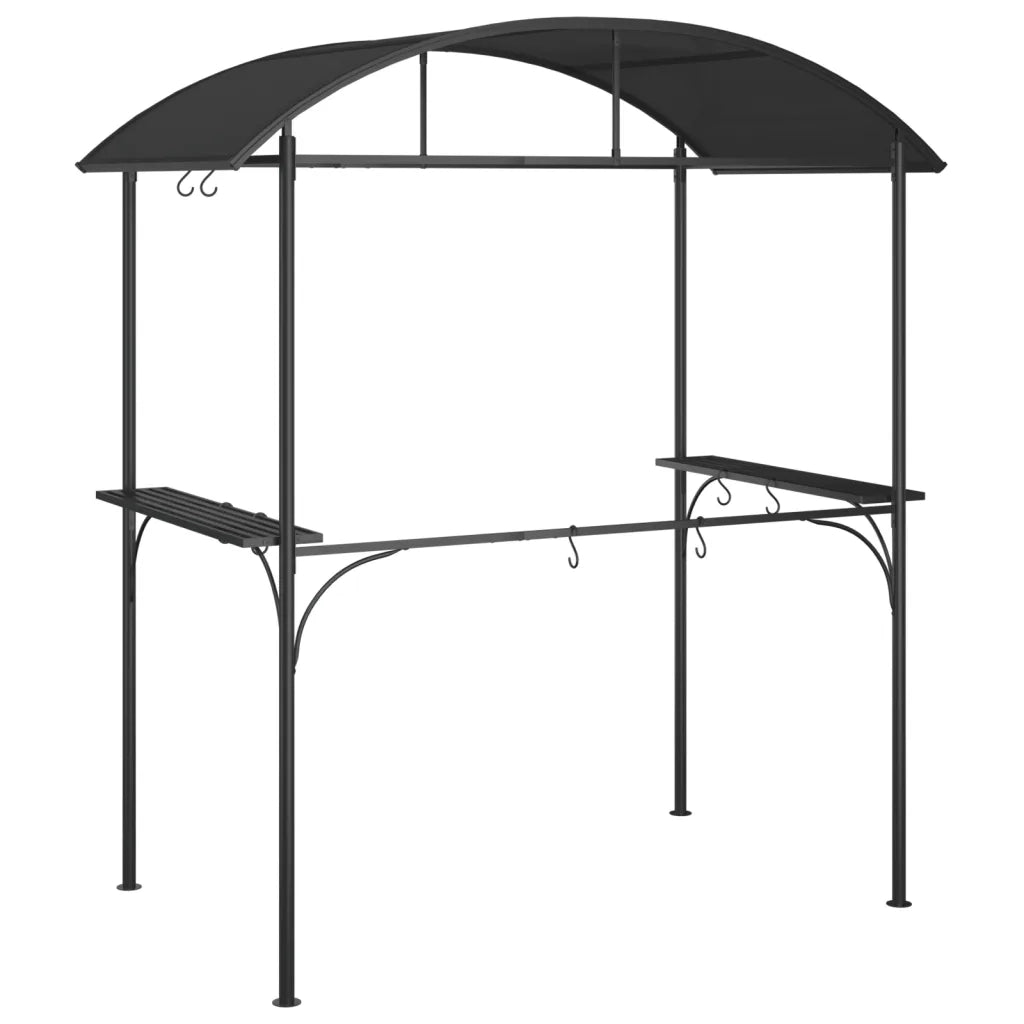 Gazebo | Pergolato Barbecue Ripiani Laterali Antracite 220x115x230 Acciaio
