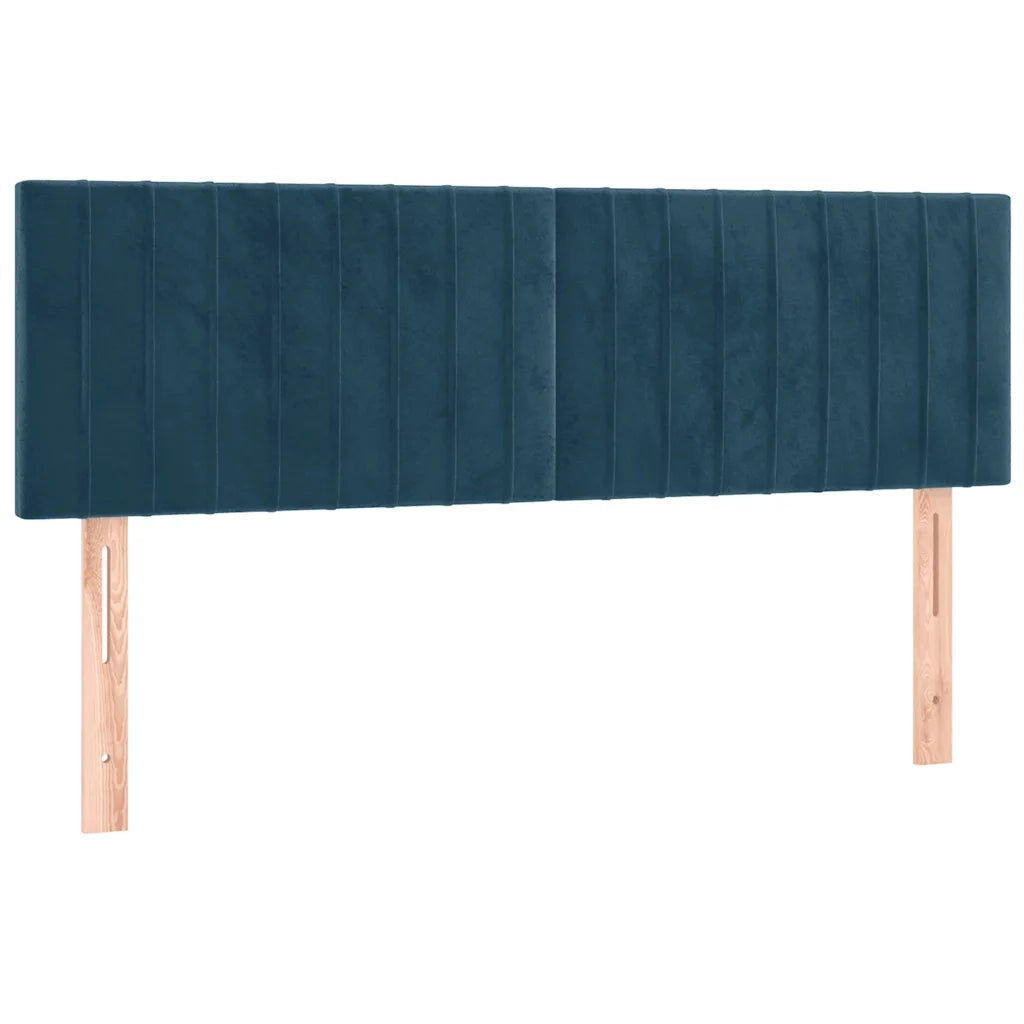 Giroletto a Molle con Materasso Blu Scuro 140x200 cm in Velluto