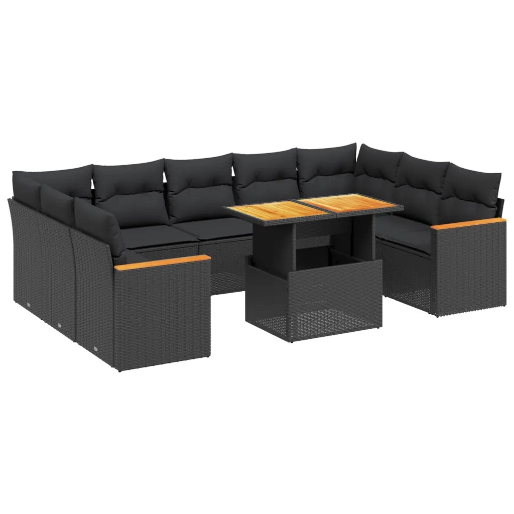 Set Divani da Giardino 11 pz con Cuscini in Polyrattan Nerocod mxl 112732