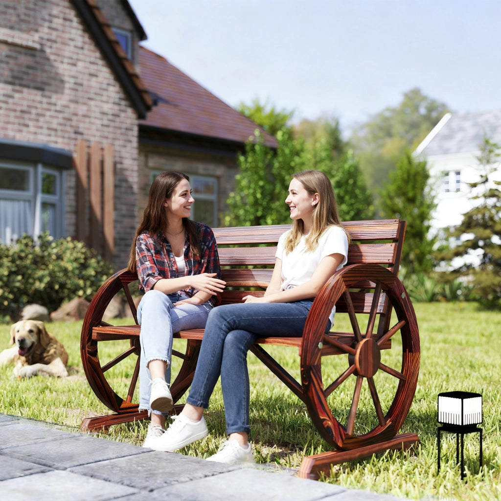 Panchina da Giardino 2 Posti con Braccioli ¨C Zephmum ¨C Legno di Abete Marrone 105.5x59x75 cm