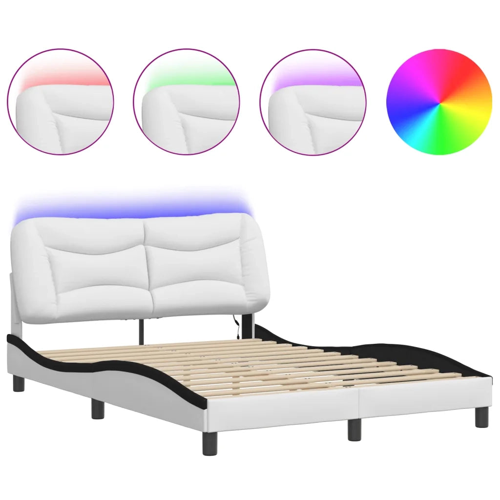 Giroletto con LED senza Materasso Hvar Bianco e Nero 140x190 cm
