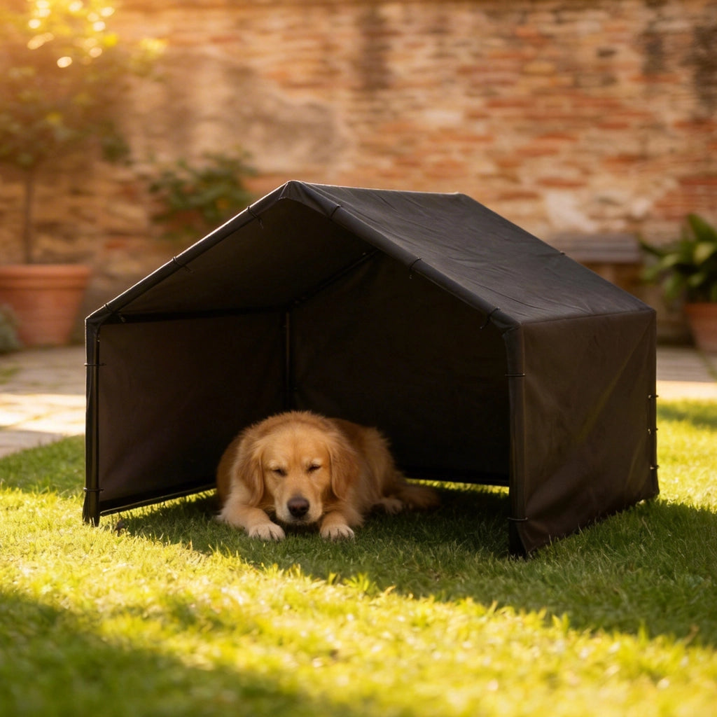 Cuccia per Cani da Esterno ¨C Zephmum ¨C Tessuto Oxford, 125x110x93 cm, Nero