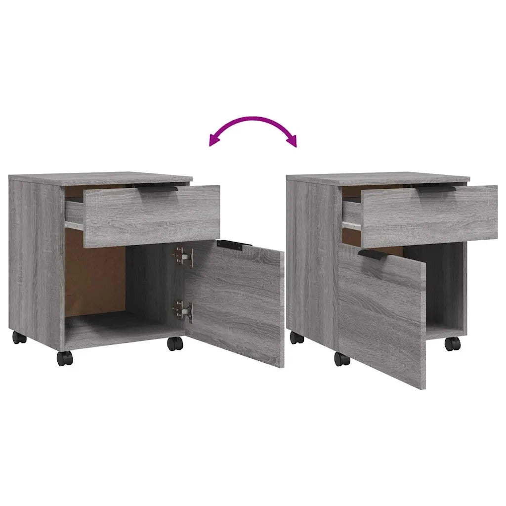 Schedario con Ruote Grigio Sonoma 45x38x54 cm Legno Multistrato CFW9504853