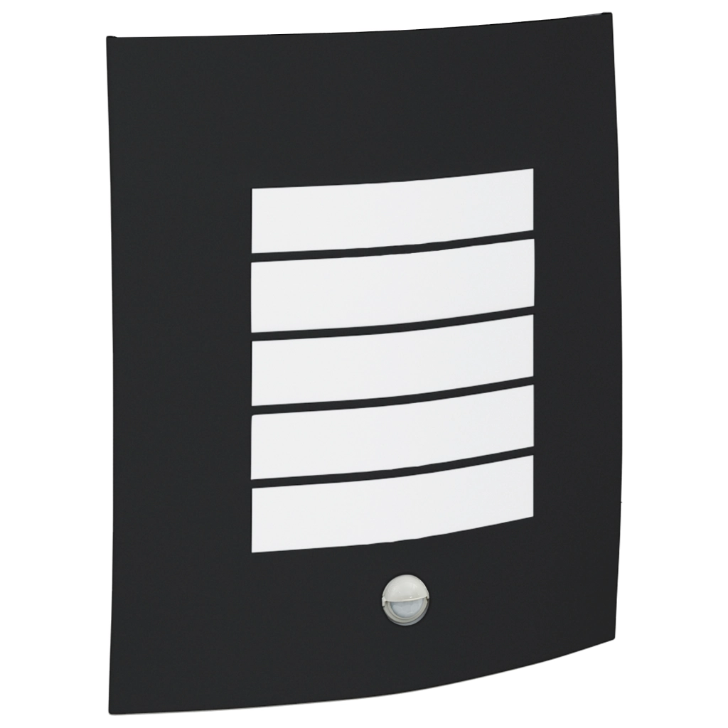 Lampade da Parete Esterne con Sensore 2 pz Nero Acciaio Inossidabile IP44